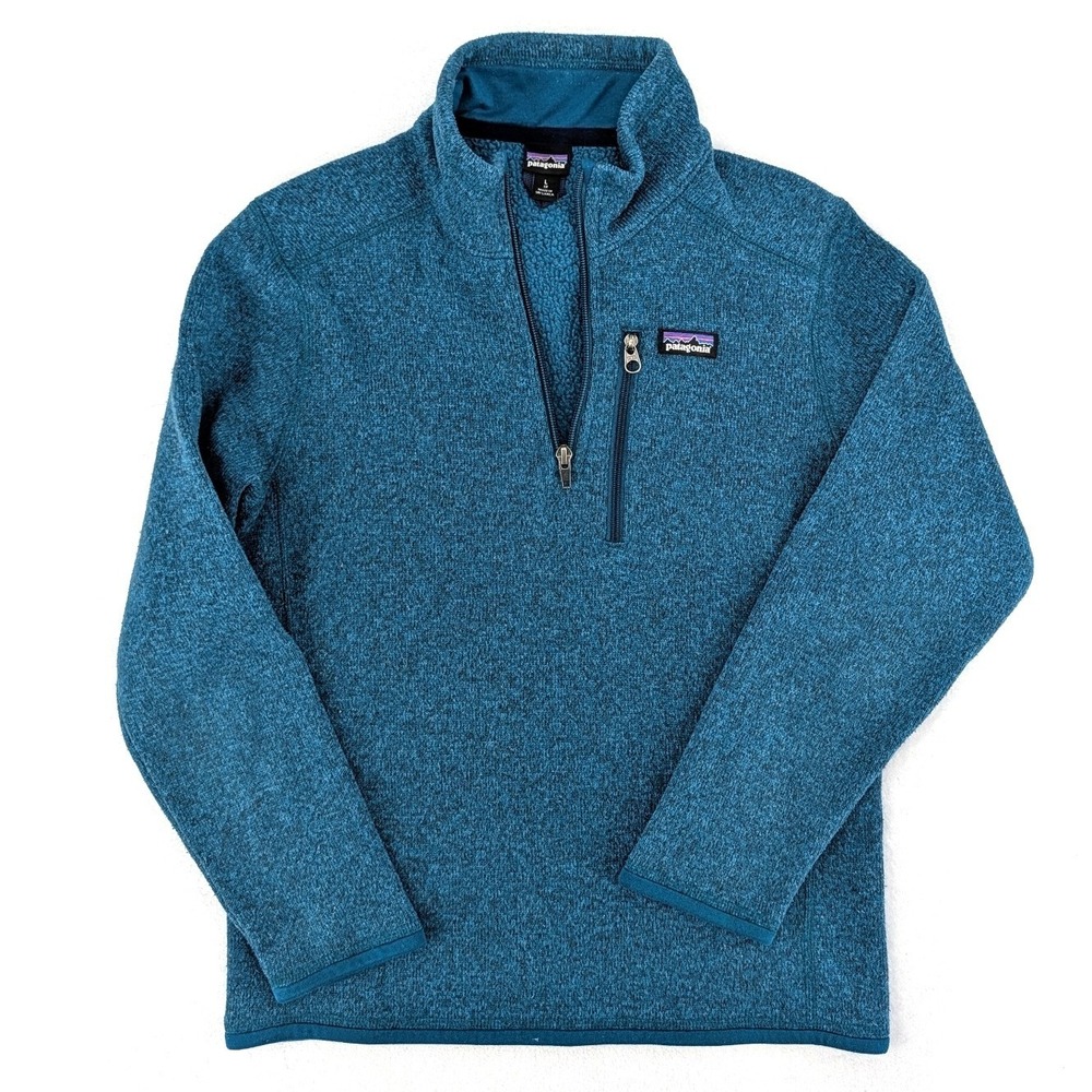 Kids Youth Patagonia Better Sweater 1/4 Zip Fleece Pullover Blue Heather L
